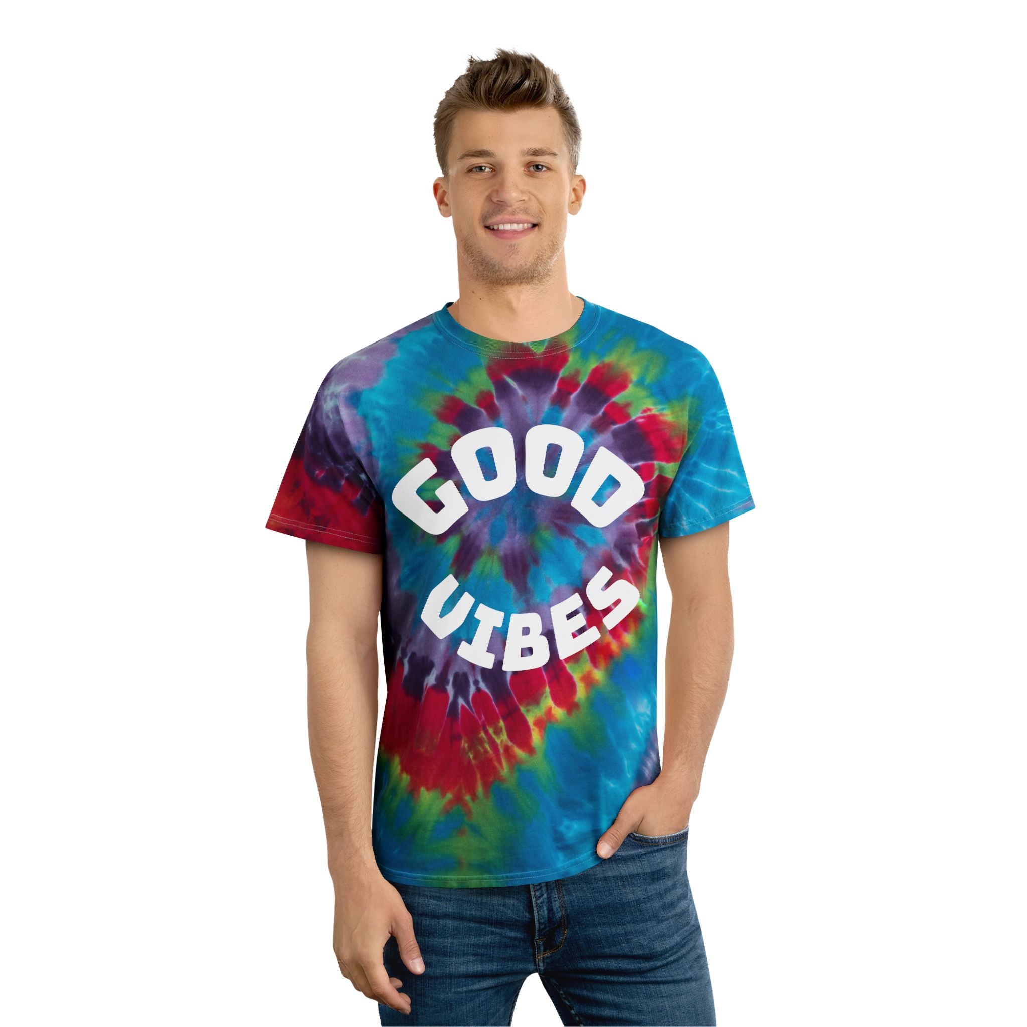 Spiral Tie-Dye Tee | Good Vibes Shirt, Chill Style, Summer Fashion, Festival Wear, Unique Gift
